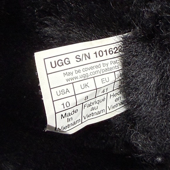 UGG Bailey Bow Short Womens 10 Black Suede Shearling Fur Lined Boots - Picture 11 of 12